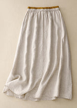 Load image into Gallery viewer, Women Linen Embroidered Elastic Waist Linen Skirts Summer