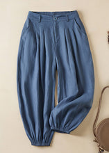 Load image into Gallery viewer, Women Linen Pockets Solid Elastic Waist Linen Crop Pants Summer