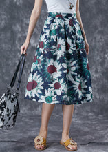 Load image into Gallery viewer, Women Navy Floral Tie Dye A Line Skirt Summer