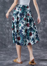 Load image into Gallery viewer, Women Navy Floral Tie Dye A Line Skirt Summer