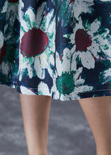 Load image into Gallery viewer, Women Navy Floral Tie Dye A Line Skirt Summer