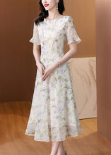 Load image into Gallery viewer, Women O Neck Print Chiffon Long Dress Summer