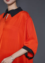 Load image into Gallery viewer, Women Orange Oversized Wrinkled Chiffon Two Pieces Set Summer