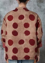 Load image into Gallery viewer, Women Orange Print Chinese Button Fine Cotton Filled Coat Winter