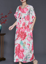 Load image into Gallery viewer, Women Pink Oversized Print Cotton Vacation Dresses Summer