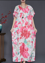 Load image into Gallery viewer, Women Pink Oversized Print Cotton Vacation Dresses Summer