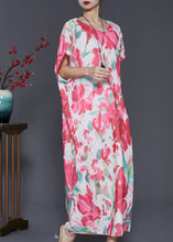 Load image into Gallery viewer, Women Pink Oversized Print Cotton Vacation Dresses Summer