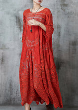 Load image into Gallery viewer, Women Red Oversized Hollow Out Cotton Holiday Dress Summer