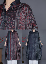 Load image into Gallery viewer, Women Red Oversized Print Silk Long Dress Summer