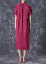 Load image into Gallery viewer, Women Rose Ruffled Plaid Cotton Dresses Summer