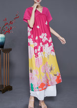 Load image into Gallery viewer, Women Rose V Neck Patchwork Print Silk Party Dress Summer