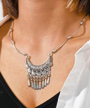 Load image into Gallery viewer, Women Silk Sterling Silver Tassel Pendant Necklace