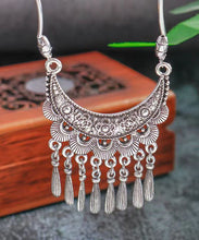 Load image into Gallery viewer, Women Silk Sterling Silver Tassel Pendant Necklace