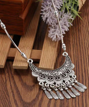 Load image into Gallery viewer, Women Silk Sterling Silver Tassel Pendant Necklace