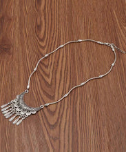 Load image into Gallery viewer, Women Silk Sterling Silver Tassel Pendant Necklace