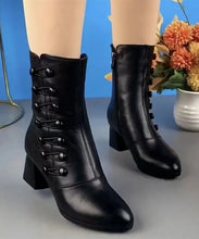 Load image into Gallery viewer, Women Versatile Chunky Boots Black Soft Comfortable