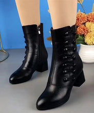 Load image into Gallery viewer, Women Versatile Chunky Boots Black Soft Comfortable