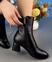 Load image into Gallery viewer, Women Versatile Chunky Boots Black Soft Comfortable