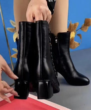 Load image into Gallery viewer, Women Versatile Chunky Boots Black Soft Comfortable