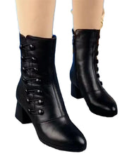 Load image into Gallery viewer, Women Versatile Chunky Boots Black Soft Comfortable