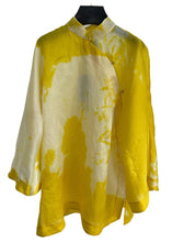 Load image into Gallery viewer, Women Yellow Stand Collar Button Cotton Shirt Long Sleeve