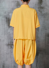 Load image into Gallery viewer, Yellow Letter Print Cotton Two Piece Set Oversized Spring