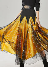 Load image into Gallery viewer, Yellow Patchwork Zircon Tulle Skirt Exra Large Hem Spring