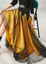 Load image into Gallery viewer, Yellow Patchwork Zircon Tulle Skirt Exra Large Hem Spring