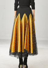 Load image into Gallery viewer, Yellow Patchwork Zircon Tulle Skirt Exra Large Hem Spring