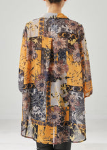 Load image into Gallery viewer, Yellow Print Chiffon Shirt Tops Oversized Draping Spring