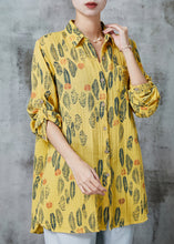 Load image into Gallery viewer, Yellow Print Cotton Blouse Top Oversized Spring