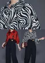 Load image into Gallery viewer, Zebra Pattern Print Silk Two Pieces Set Oversized Spring