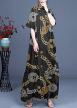 Load image into Gallery viewer, Classy Black polka dots Patchwork Oriental Long Dress Summer