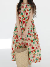 Load image into Gallery viewer, Plus Size Women Summer Cute Flower Spliced Pleat O-Neck Vest Dress