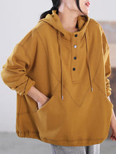 Load image into Gallery viewer, Plus Size Women Autumn Casual Solid Stitching Hooded Shirt