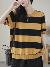 Load image into Gallery viewer, Women Casual Stripe Commute Pullover Shirt