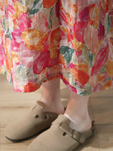 Load image into Gallery viewer, Plus Size Women Summer Artsy Flower Drwastring Ramie Skirt