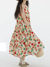 Load image into Gallery viewer, Plus Size Women Summer Cute Flower Spliced Pleat O-Neck Vest Dress