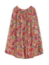 Load image into Gallery viewer, Plus Size Women Summer Artsy Flower Drwastring Ramie Skirt