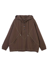 Load image into Gallery viewer, Plus Size Women Autumn Casual Solid Stitching Hooded Shirt