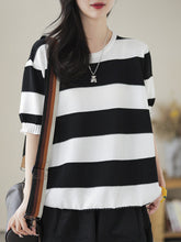 Load image into Gallery viewer, Women Casual Stripe Commute Pullover Shirt