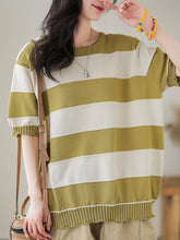 Load image into Gallery viewer, Women Casual Stripe Commute Pullover Shirt