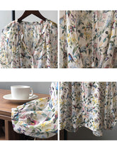 Load image into Gallery viewer, Women Summer Artsy Floral V-neck Loose Shirt