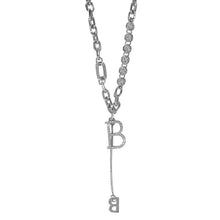 Load image into Gallery viewer, Light luxury letter pendant necklace sweater chain necklace temperament diamond B-shaped metal necklace jewelry