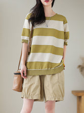 Load image into Gallery viewer, Women Casual Stripe Commute Pullover Shirt