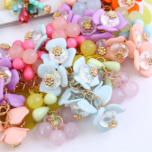 Characteristic colorful flower necklace earrings jewelry set gift lady