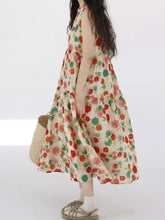 Load image into Gallery viewer, Plus Size Women Summer Cute Flower Spliced Pleat O-Neck Vest Dress