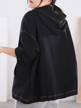 Load image into Gallery viewer, Plus Size Women Autumn Casual Solid Stitching Hooded Shirt