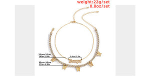 Multi-butterfly necklace women simple retro letter flash diamond collarbone necklace