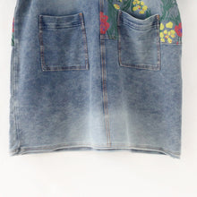 Load image into Gallery viewer, 2021 Autumn Oversize Denim Dresses Blooming Flowers Casual Denim Shirts